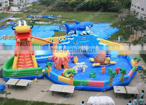 2014 giant inflatable sport dragon shark big jumper park