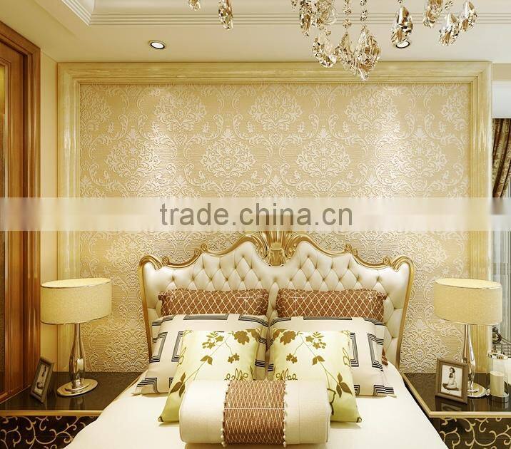 European style luxury non-woven embossment print wall paper