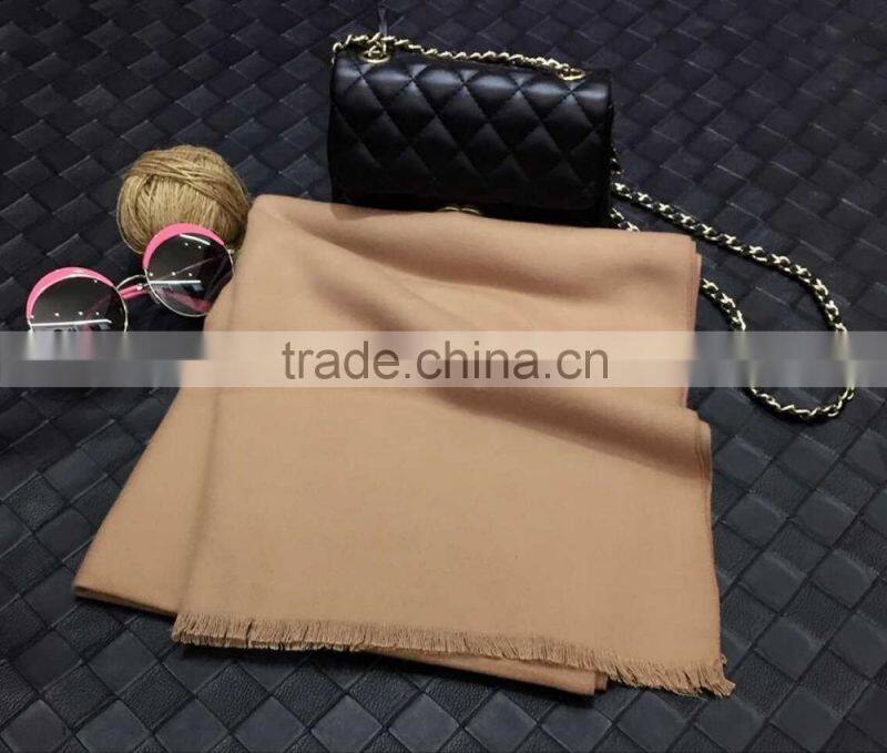 New Winter Fashion Fringe Plain Women Cashmere Shawl