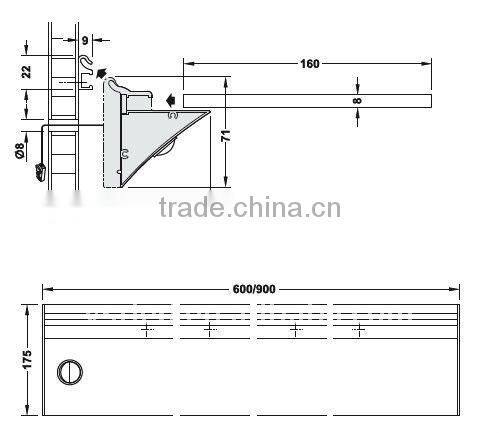 LED glass shelf cabinet light(length 600mm, RGB )