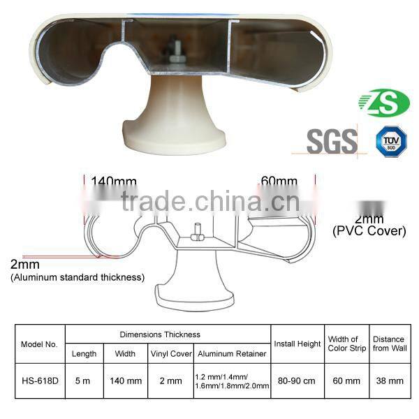 High Quality Anti-collision Flame Resistant Hospital Corridor Handrails