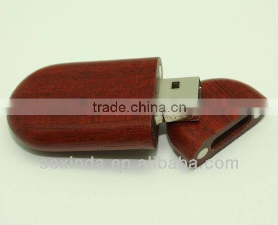 OEM Souvenir Gifts Swivel wooden flash drive usb with own logo