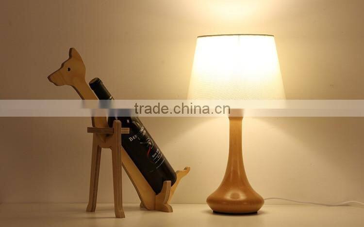 Modern Fabric Shade Wood Table Lamp LED Wood table lamp JK-879-18 LED Wood table Light