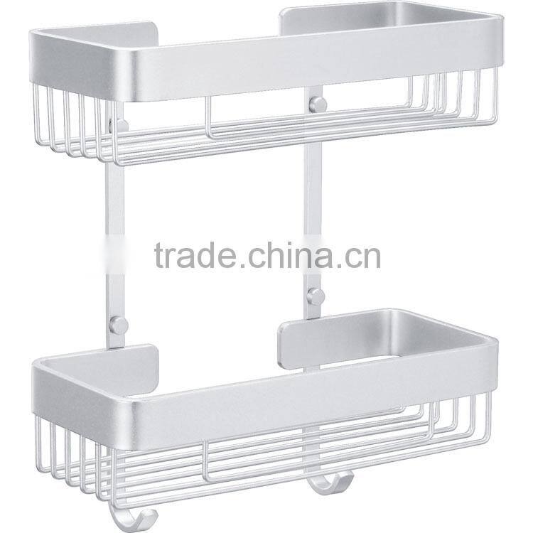 (New style)Aluminum double basket shelf with hook