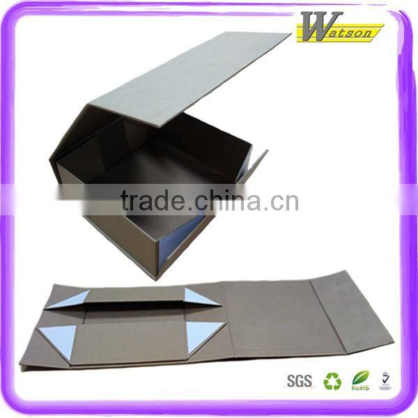 Kraft Paper Hand-made Cardboard Folded Gift Box With Silver/Glod Hot Stamping