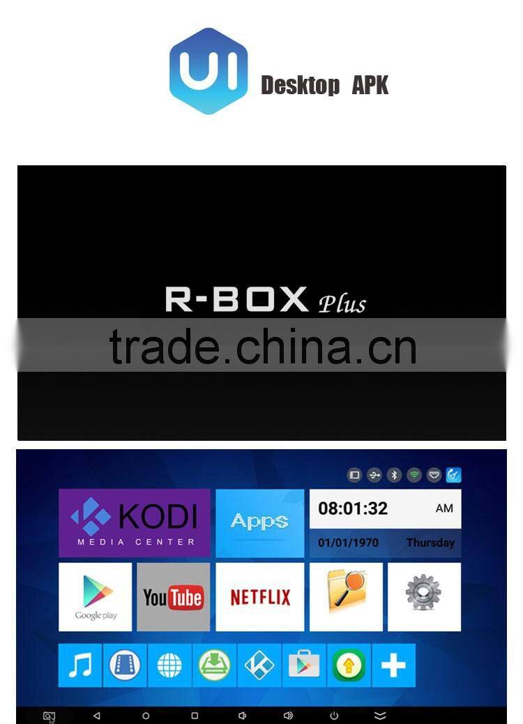 R-box plus 16GB flash memory 4K smart android 5.1 box with bt4.0