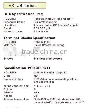 Electrical junction box ip66