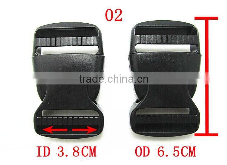 Black Plastic regulating buckle High Cost Performance Plastic Buckle for Bags&Belt in Different Sizes