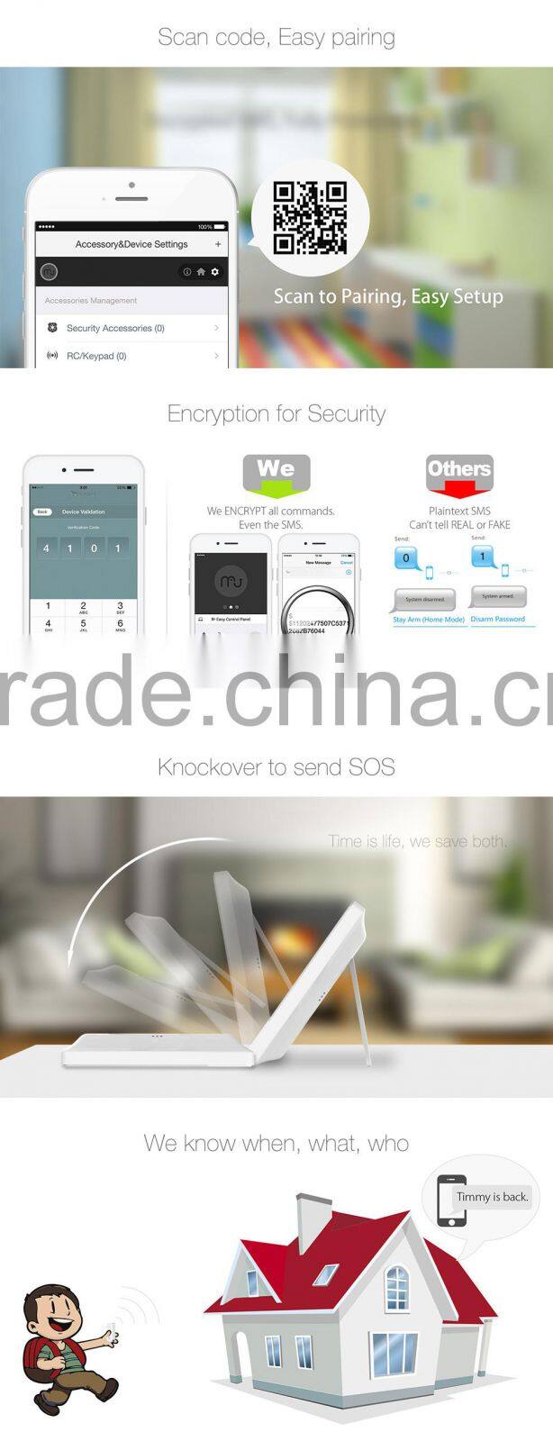 IP Camera and Door/wind sensor/PIR all in Alarme