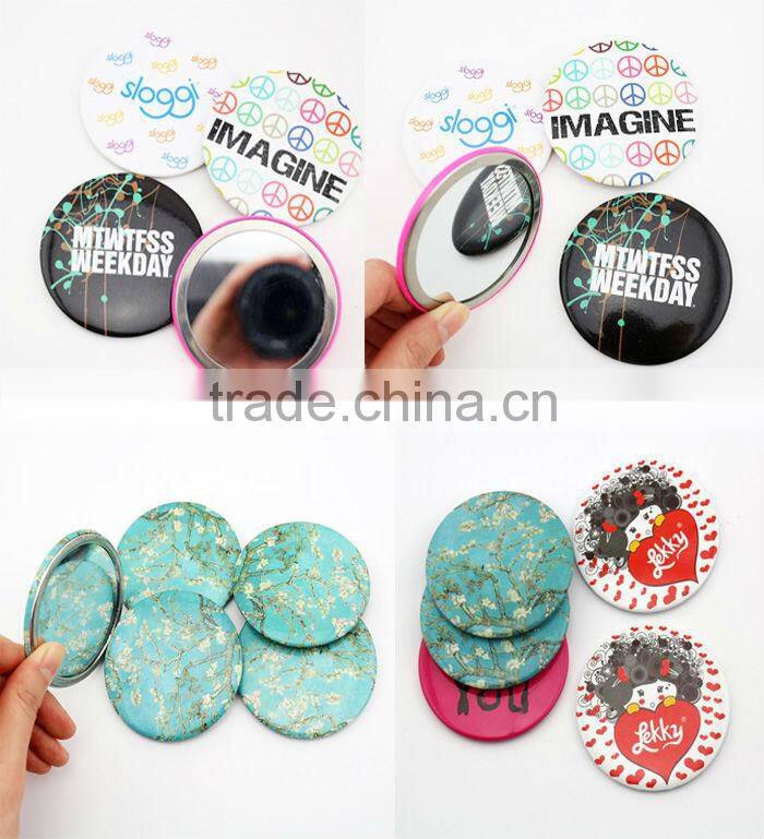 Lovely high quality tinplate mirror/mirror tin button badge