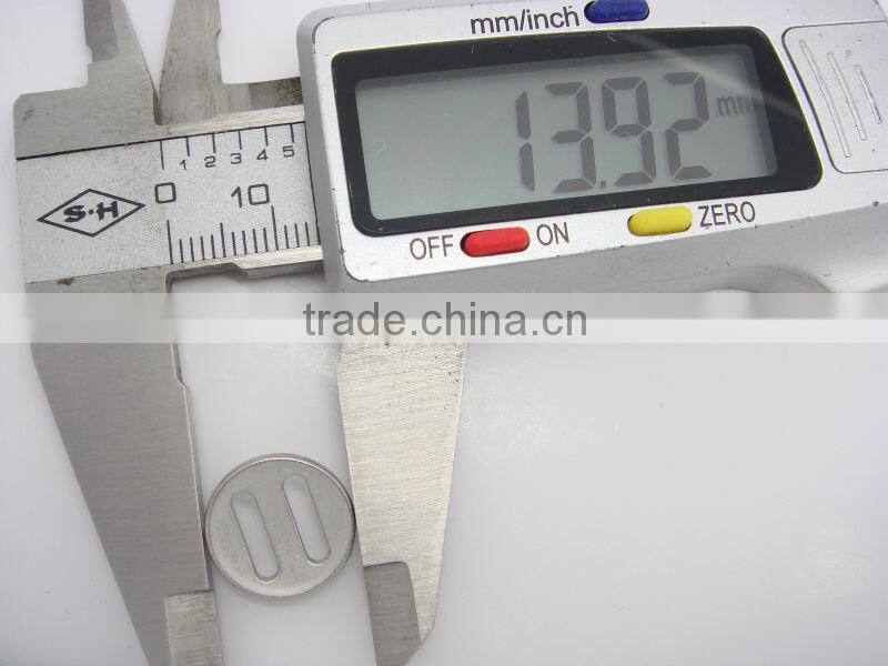 14mm flat round rim 2 holes nickel button