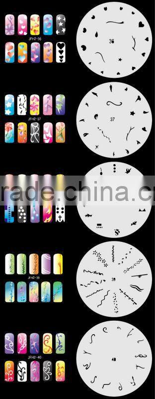 20 Sheets/Lot 320 Different Air brush Nail Art Designs STENCIL Template Set No.2 Stencil Sheets are Easy to Clean