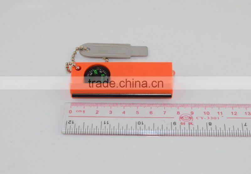 Outdoors Survival Flashlight Flint Fire Starter Scraper Whistle Kits Green Army Outdoor Perfect Partner