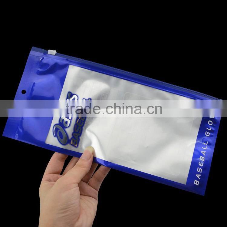 12x28cm printable laminated header bag with slider zipper