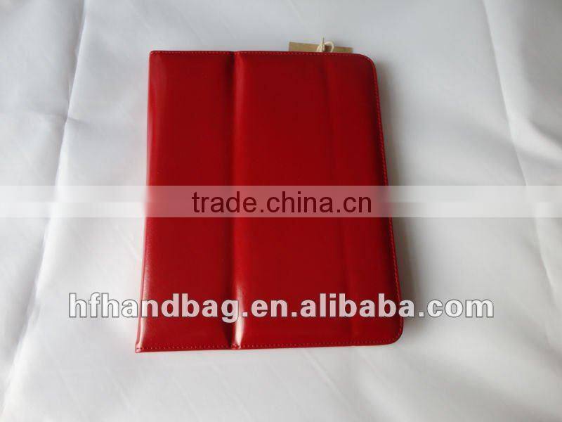 PU Bright red Flat computer&To get on the Internet package leather bag