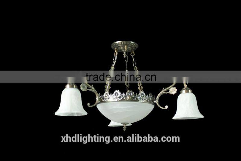 Die-casting Industrial Antique Aluminum Pendant Lamp with fancy flower