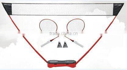 Portable badminton stand goal post.