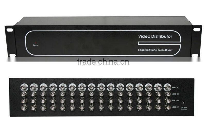 Copper Video Distributor for CCTV system with 16CH input and 48 CH output for security camera and DVR