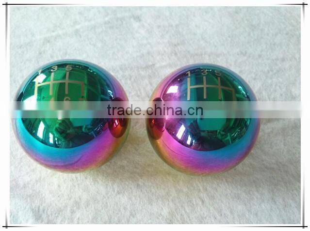 SHIFTER MANUAL BILLET GREEN ROUND SHIFT KNOB