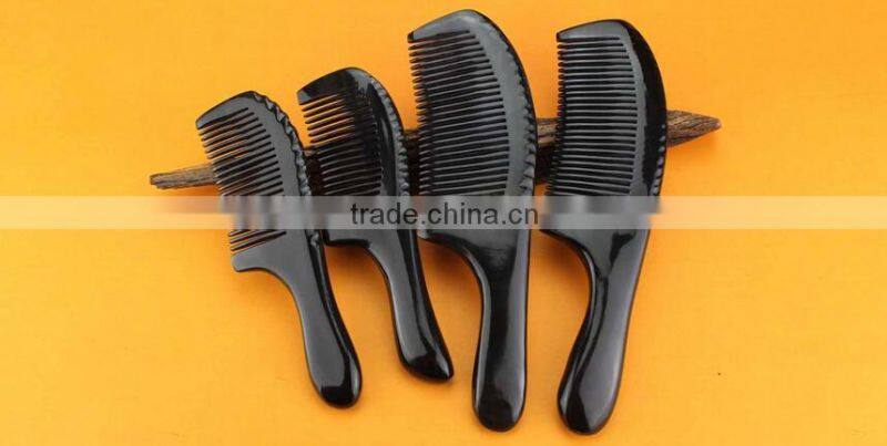 Real Cow OX Horn Hair Comb with Handle