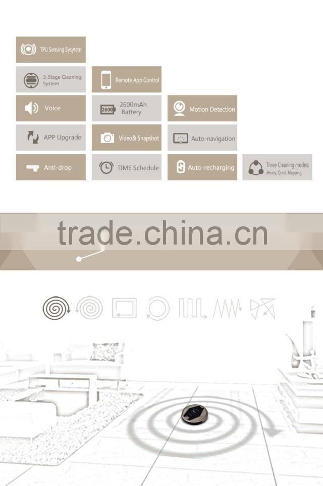 2016 ! wifi+mobilephone APP control smart vacuum cleaning robot ! JISIWEI S+ golden