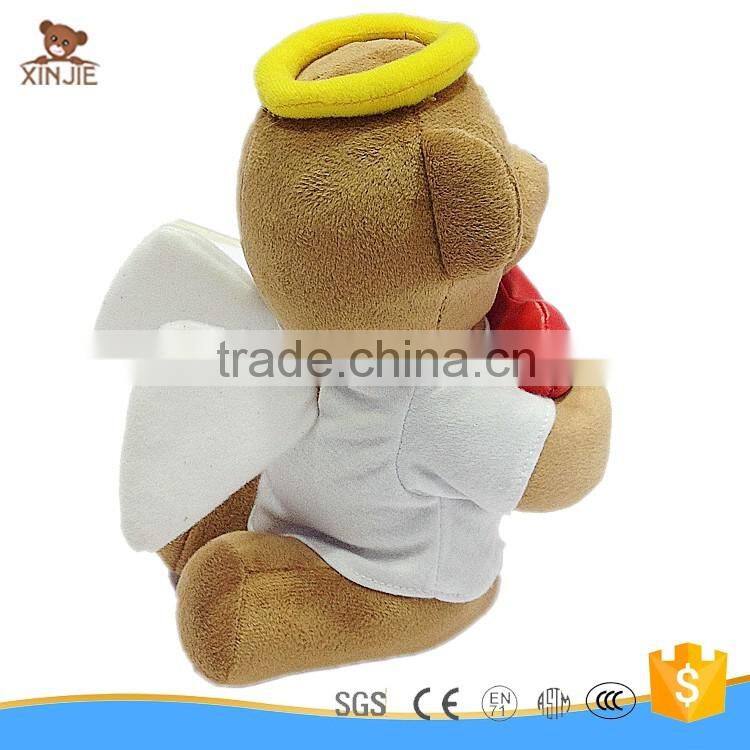 good quality prayer bear plush toy custom made soft prayer bear toy with heart shape voice recorder