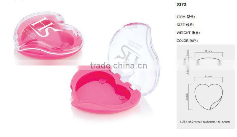 heart shaped cosmetic powder case