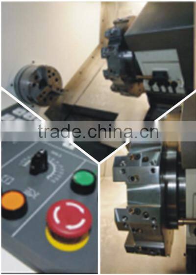 TCK700 106 mm large bore 12 station turre slanting bed CNC turning lathe machine