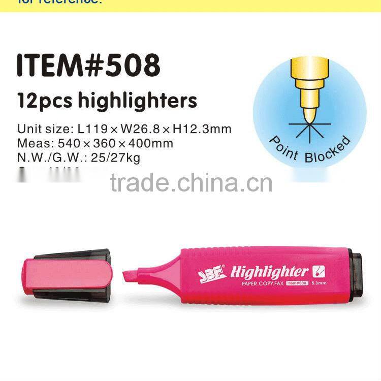 Hot selling fluorescent highlighter marker item 508