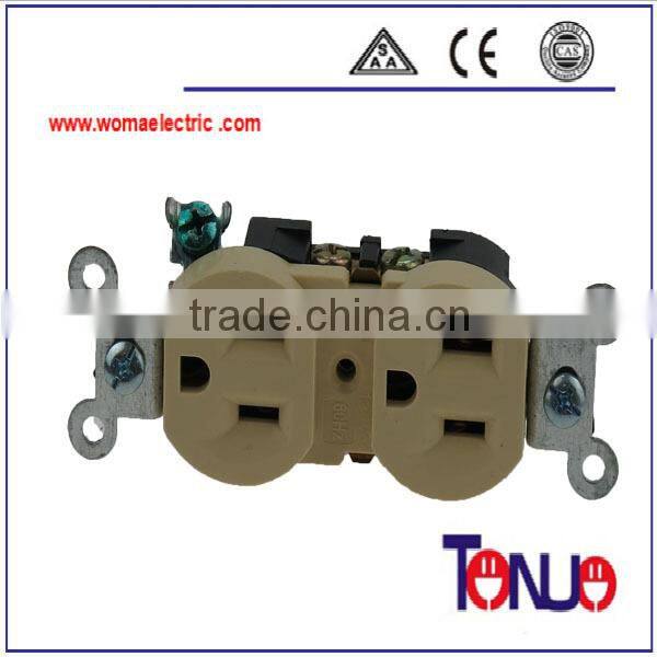 South American 2 gang receptacle switch