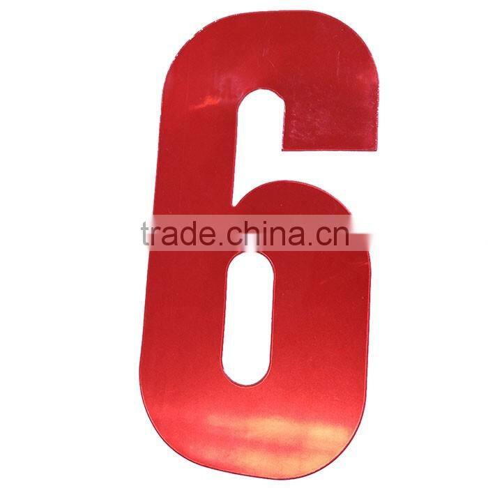 Red reflective pvc Soft Print Label Reflective Number Sticker Card