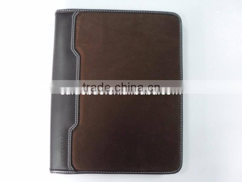 Cusom High quality PU leather a4 portfolio folder with notepad and calculator