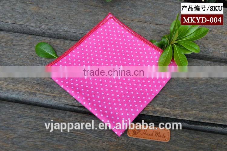 Navy Polka Dot Slant Point CUSTOM POCKET SQUARE Prefolded & Sewn