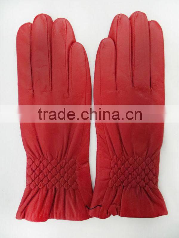 Fashion ladies fake PU leather glove factory