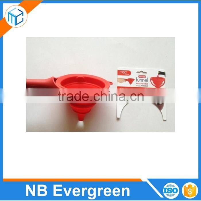 Silicone Folding Funnel, Food Grade Silicone Wine Folding Funnel with Plastic Handle