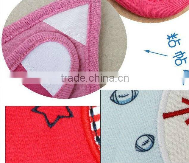 waterproof 3D printed & embroidery applique baby bib cotton jersey soft bib made in china