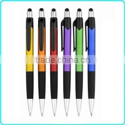 Purple popular active screen cleaner stylus touch metallic ball pen