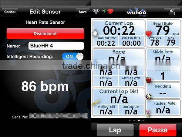 KYTO bluetooth heart rate chest belt/ Textile strap with bluetooth heart rate transmitter clip