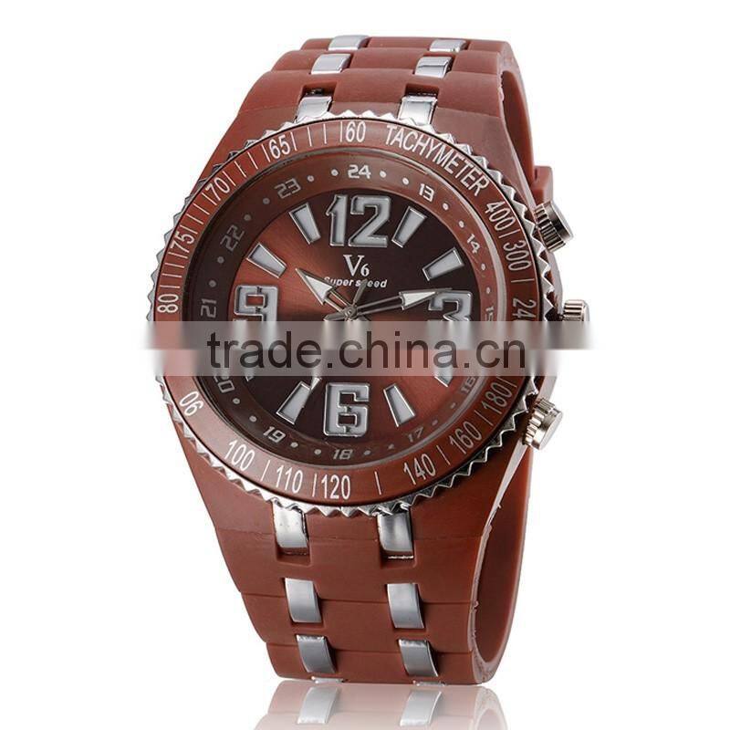 WJ-5414 big face silicone trendy attractive top brand V6 night luminous men and women watch