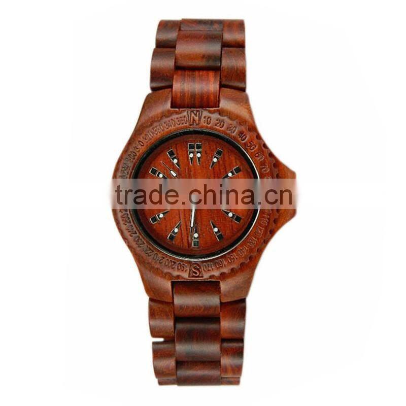 WJ-5354 newest hot sale wooden with calendar fashion vintage creative men watch