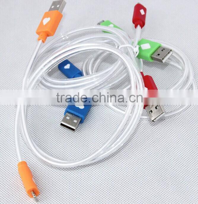 2014 hot selling LED usb cable for V8 from shenzhen factory