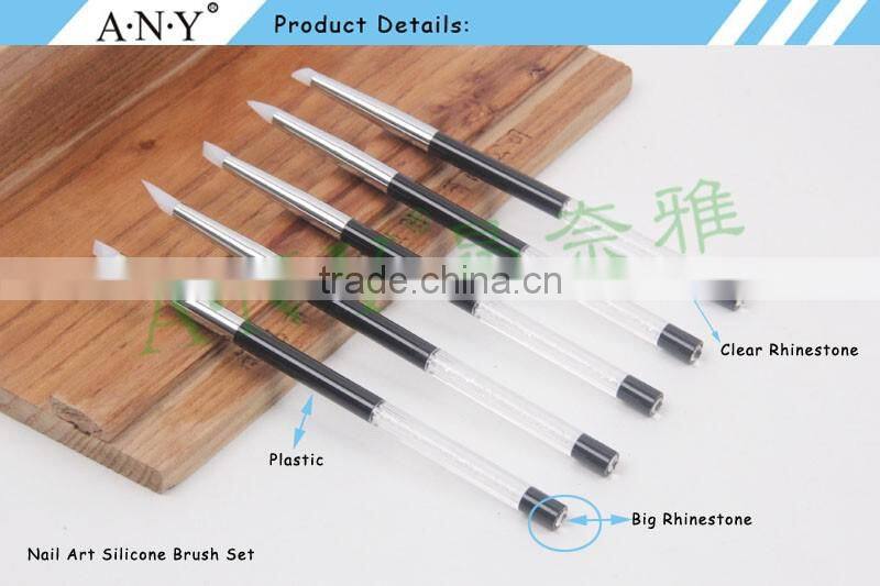 ANY Nail Design 3D Carving Using 5PCS Nail Silicone Brush Set