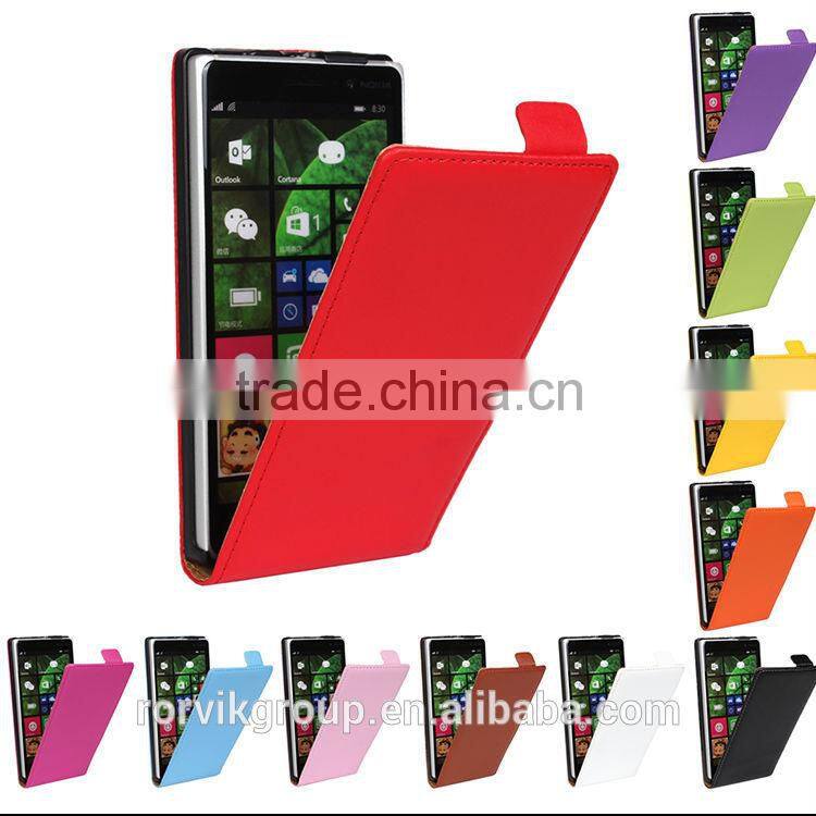filp up and down real cow leather mobile phone case for Nokia Lumia 830