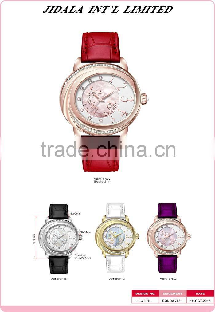 Top Quality Attractive Glass Mineral Stainless Steel Bell And Rose Quartz Watches