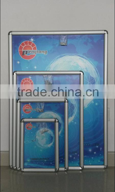 wall mounted advertising frame round corner snap frame, a0.a1.a2.a3.a4. aluminum poster frame