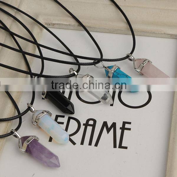 vial pendant blue stone leather choker necklace for women