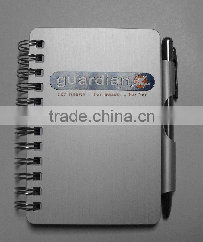 portable tiny aluminum address / phone book with ball pen