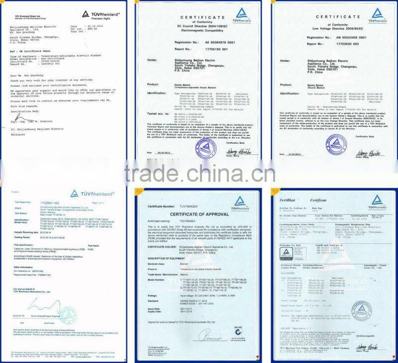 Polar Fleece Winter Electric Blanket with GS,CE,RoHS,SAA,CB