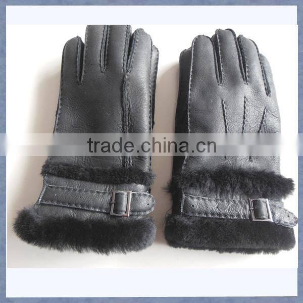 Winter Real/Genuine Sheepskin Leather Fur Gloves for men and women