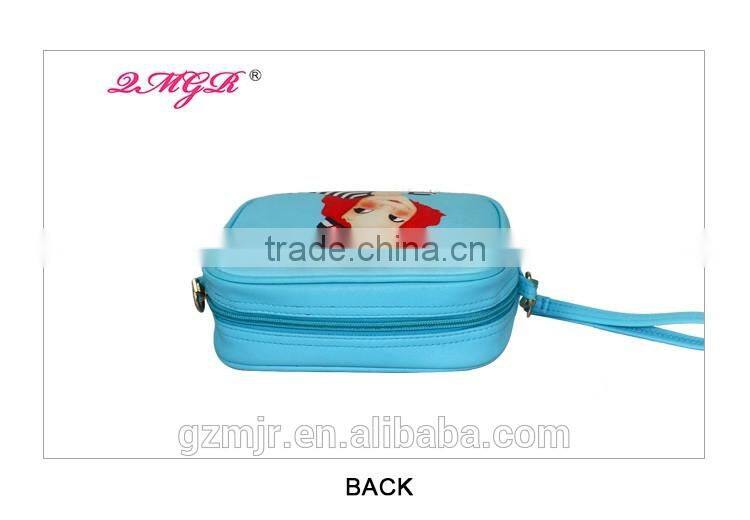 Fashion Cute Cartoon Girls PU cosmetic bags with zipper